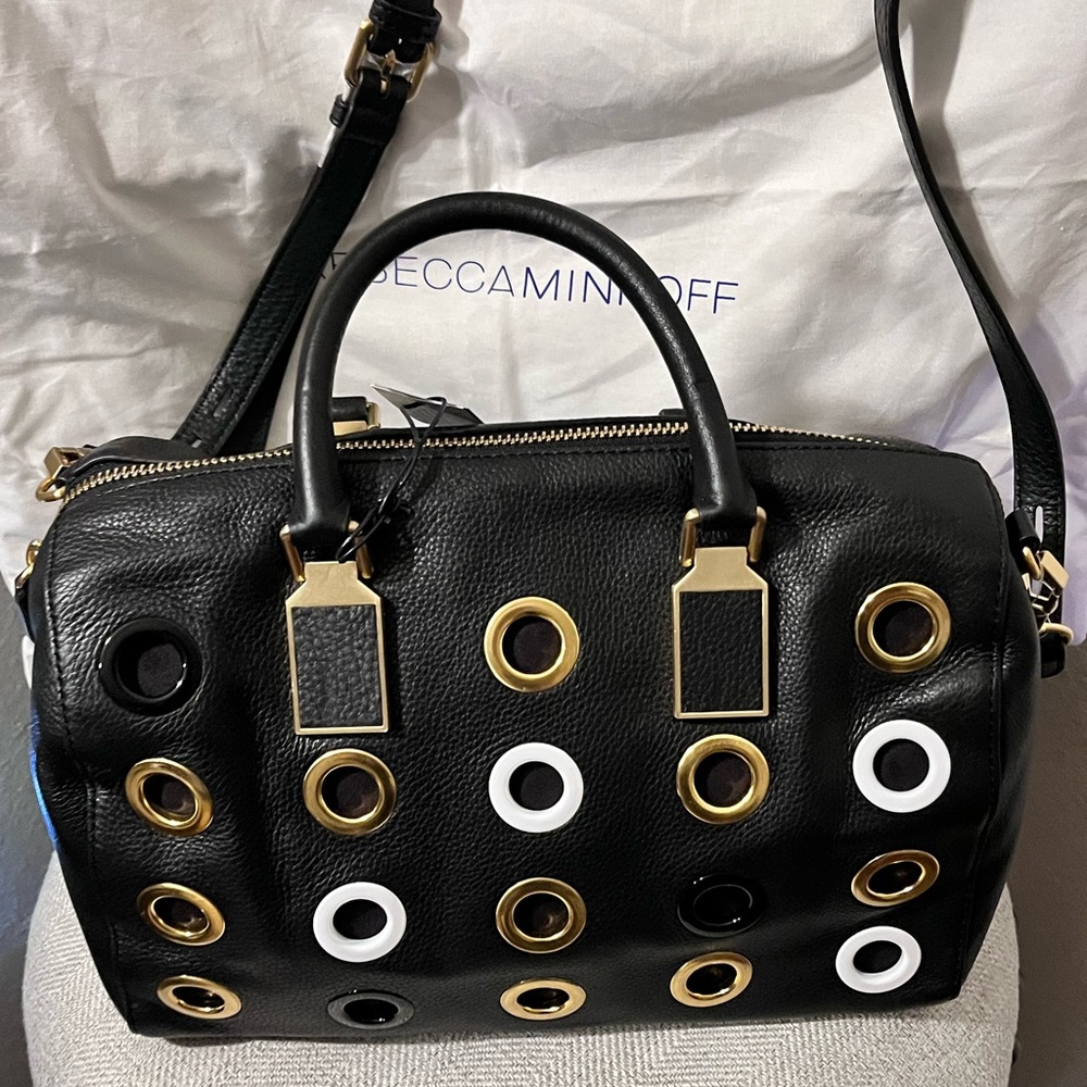REBECCA MINKOFF NWT AUTHENTIC GRAMERCY BLACK LEATHER CROSSBODY BAG